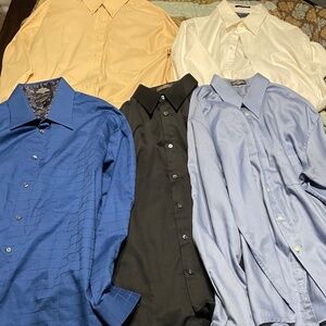Lot 5 size 17 men dress shirts crazy horse , Stafford , round tree & yorkee
